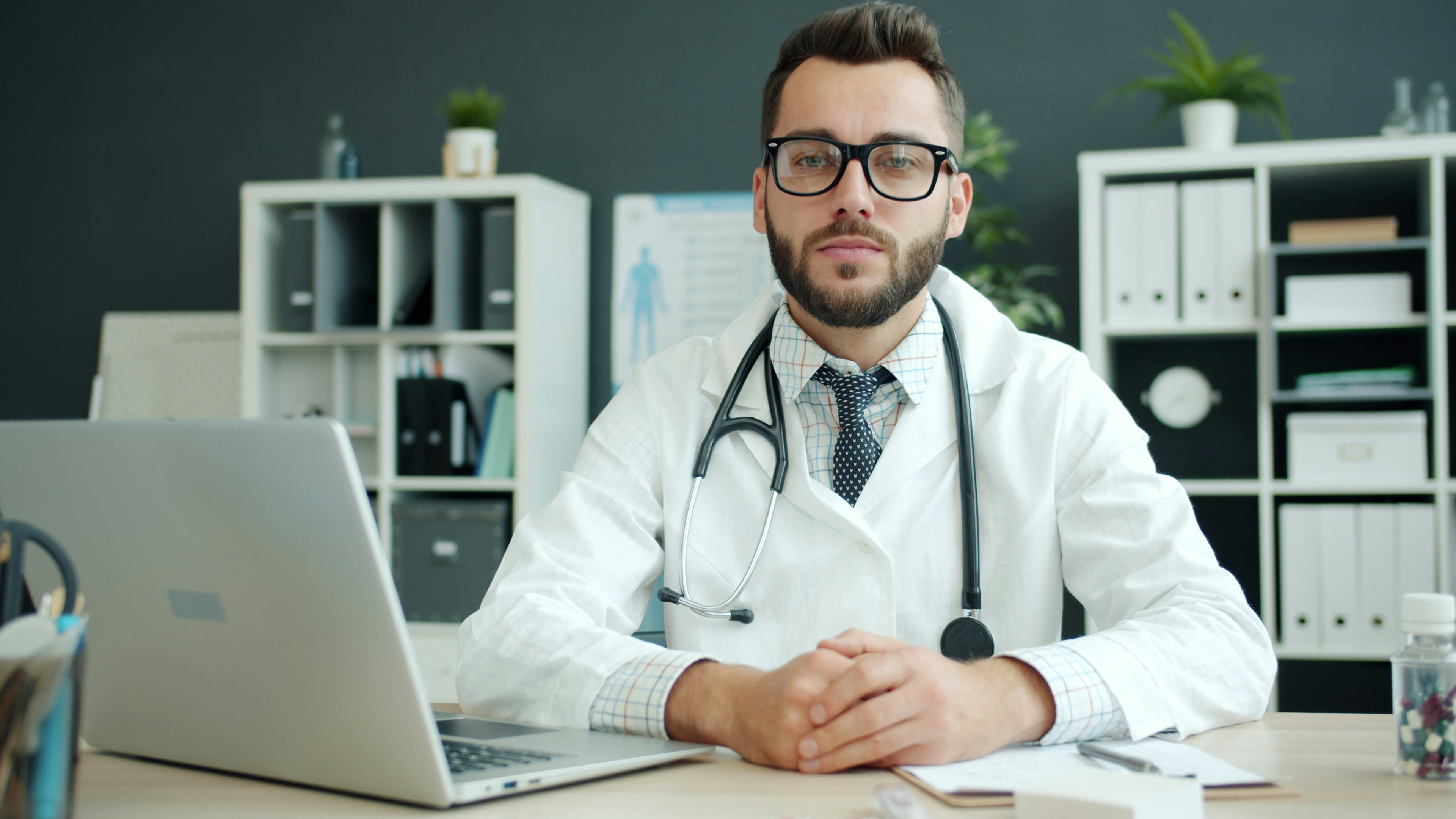 Medical professional in clinical setting
