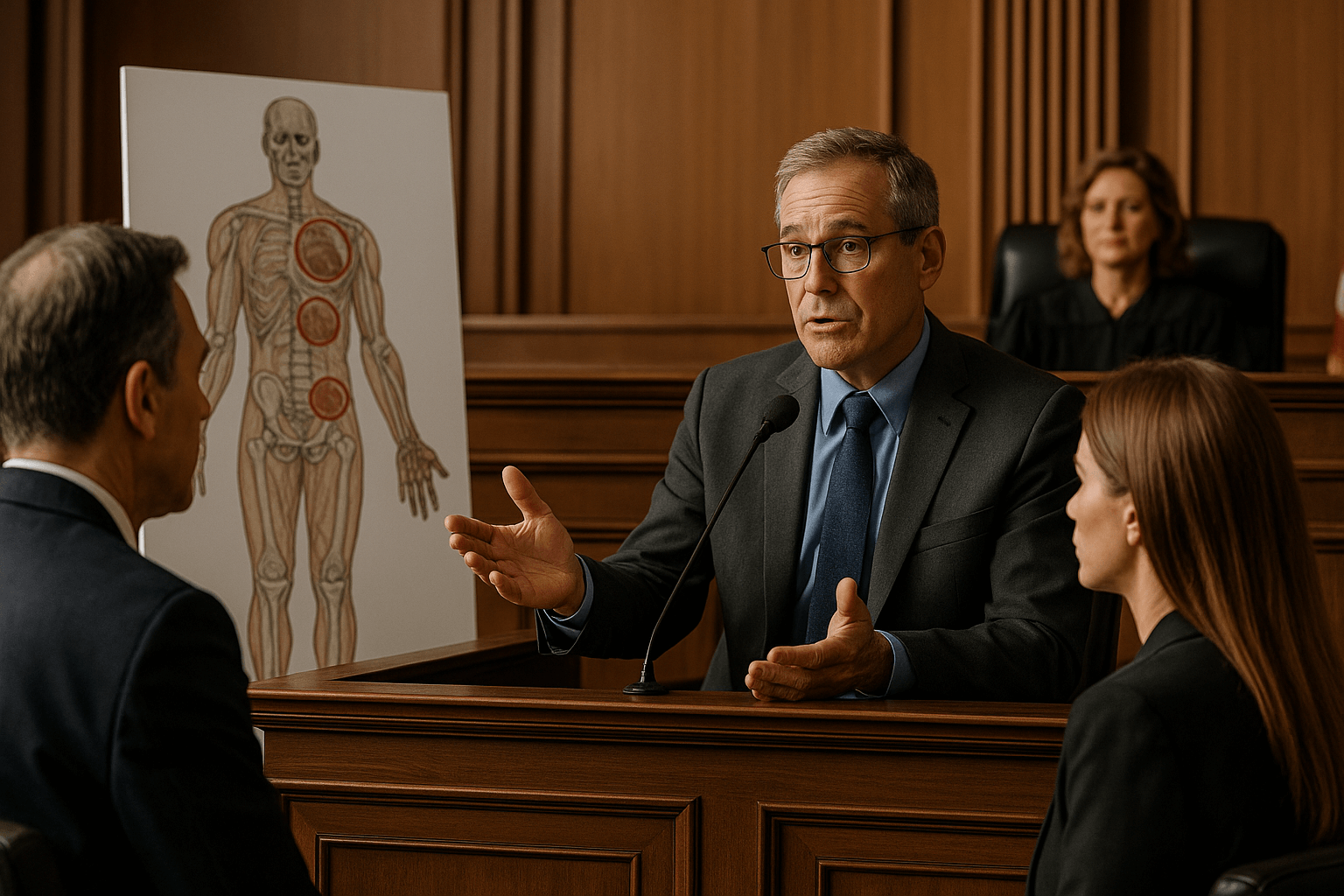 Expert witness providing testimony in courtroom