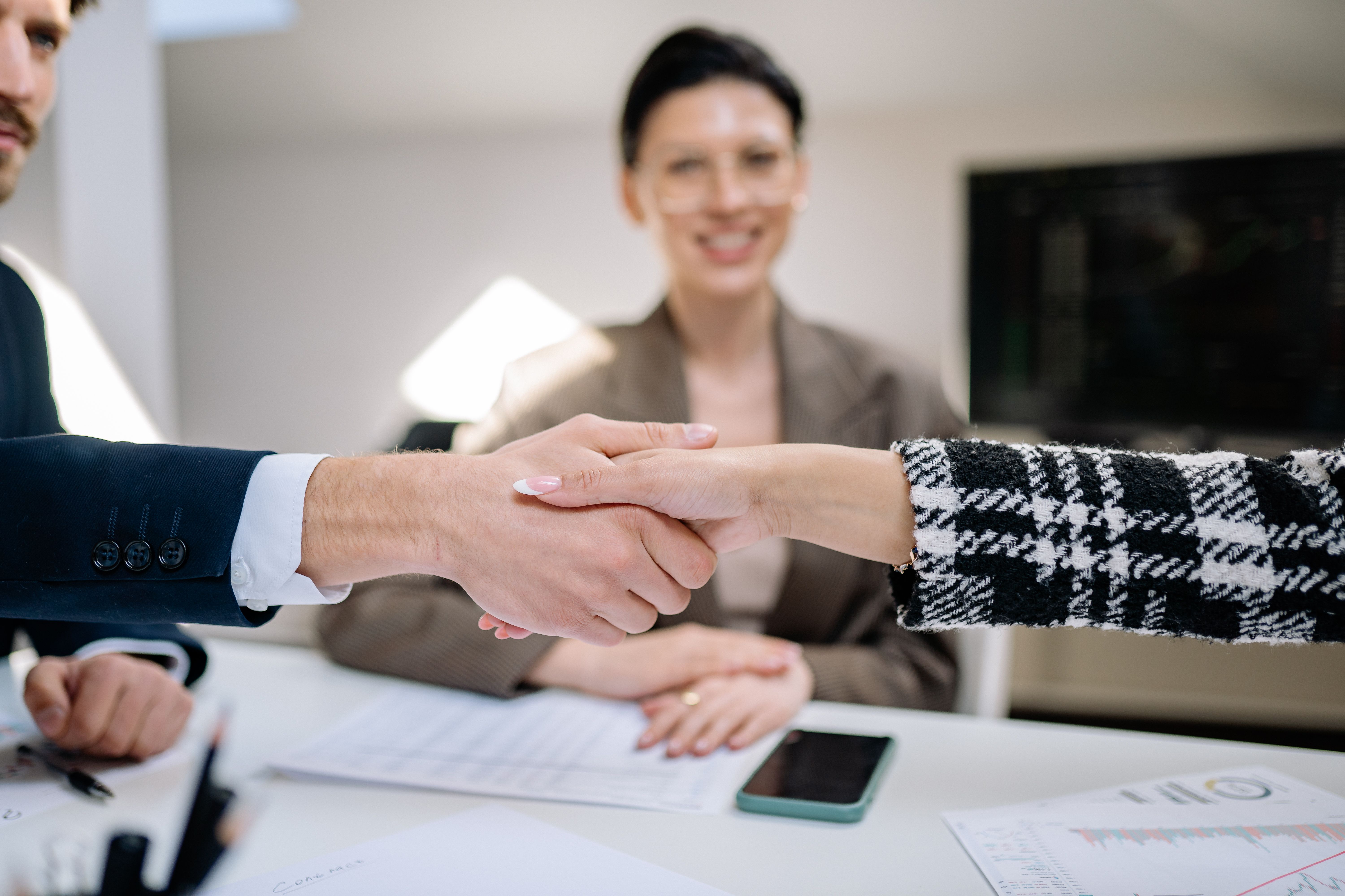 Professional handshake after successful expert placement